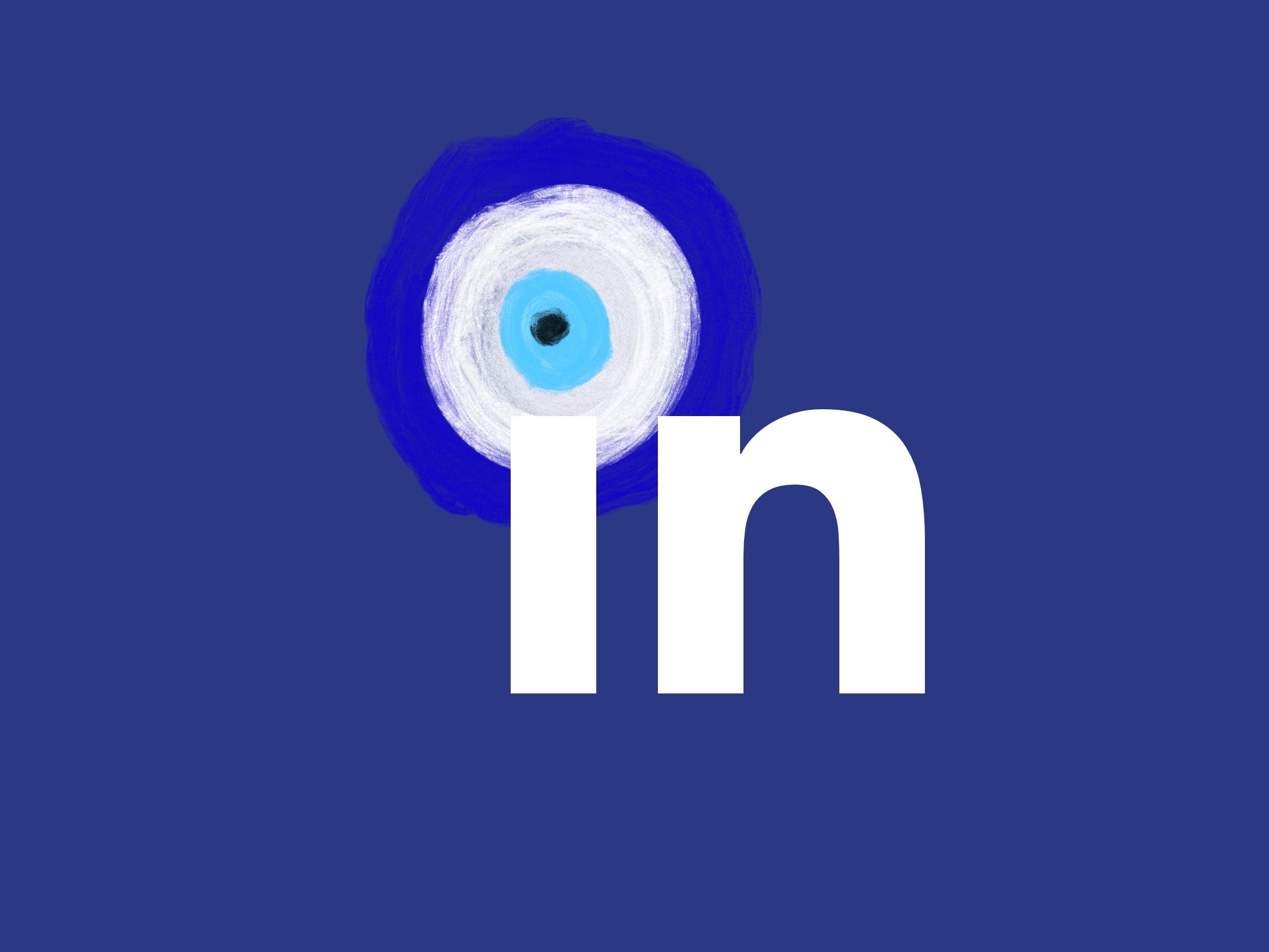 Linkedin logo with Evil Eye